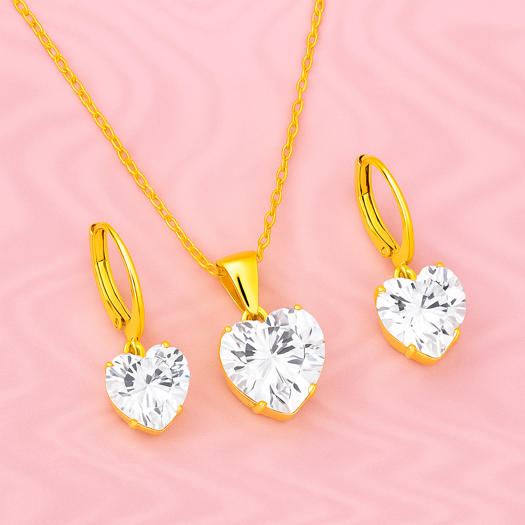 Heart Pendant & Earrings Set | Tvayi