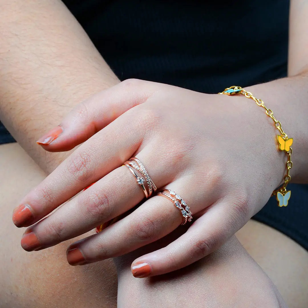 Colourful Butterfly Link Chain Bracelet Tvayi