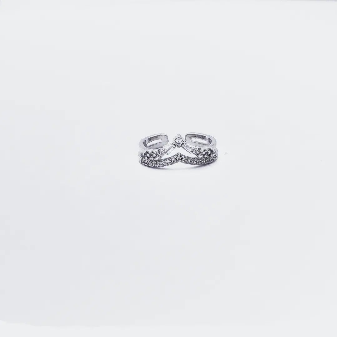 Crown Shaped Stone Studded Ring | Tvayi