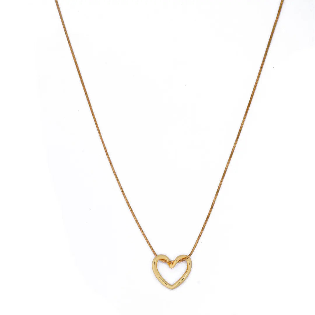 Open Heart Small Light Weight Pendant Necklace Tvayi