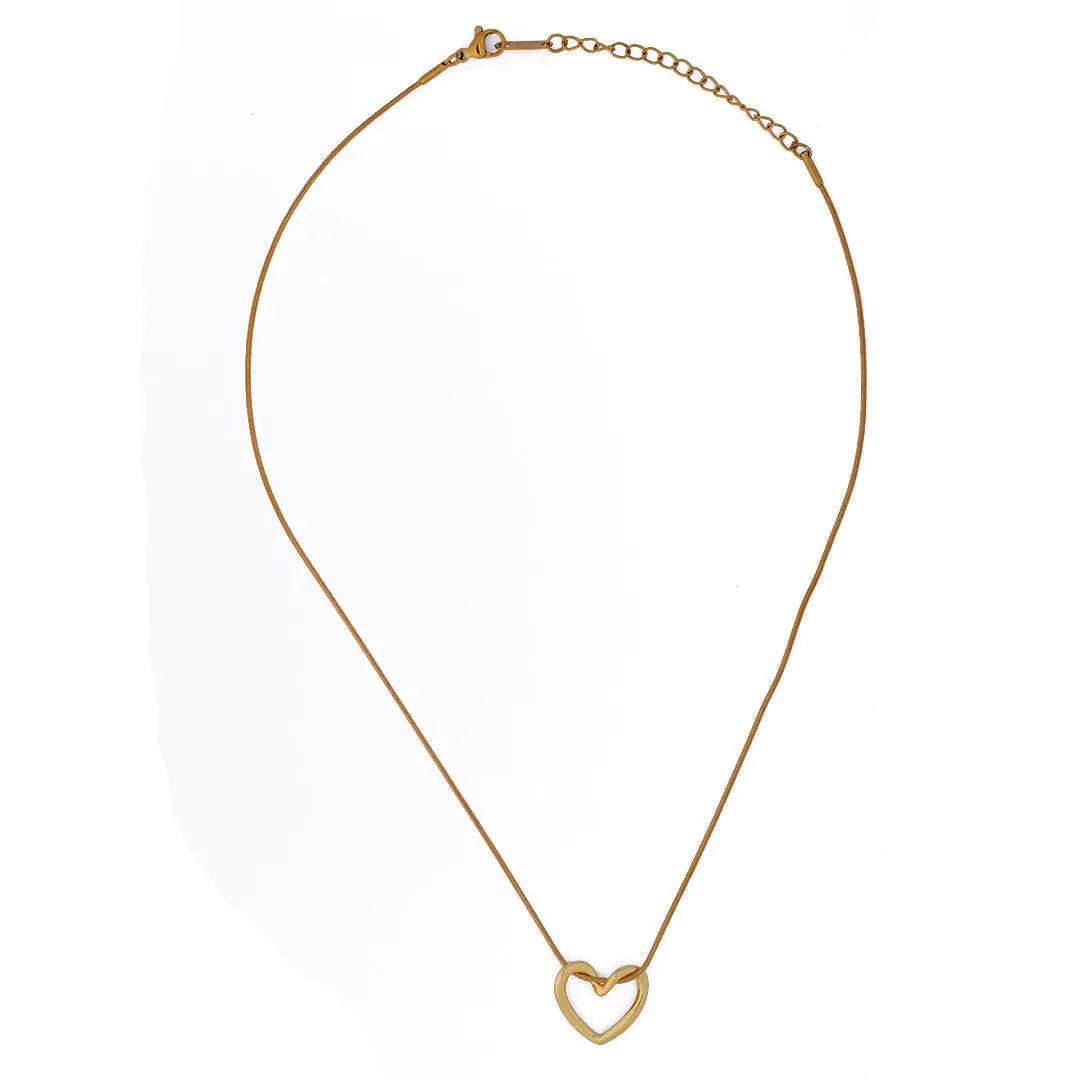 Open Heart Small Light Weight Pendant Necklace Tvayi