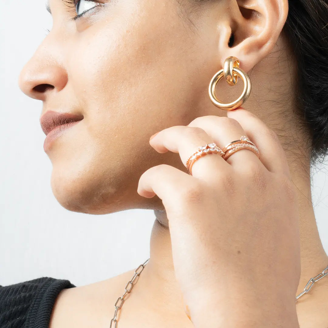 Punk Style Geometric Big Round Drop Earrings Tvayi