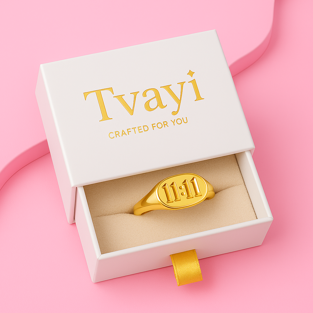 11:11 Manifestation & Good Luck Gold Ring | Tvayi