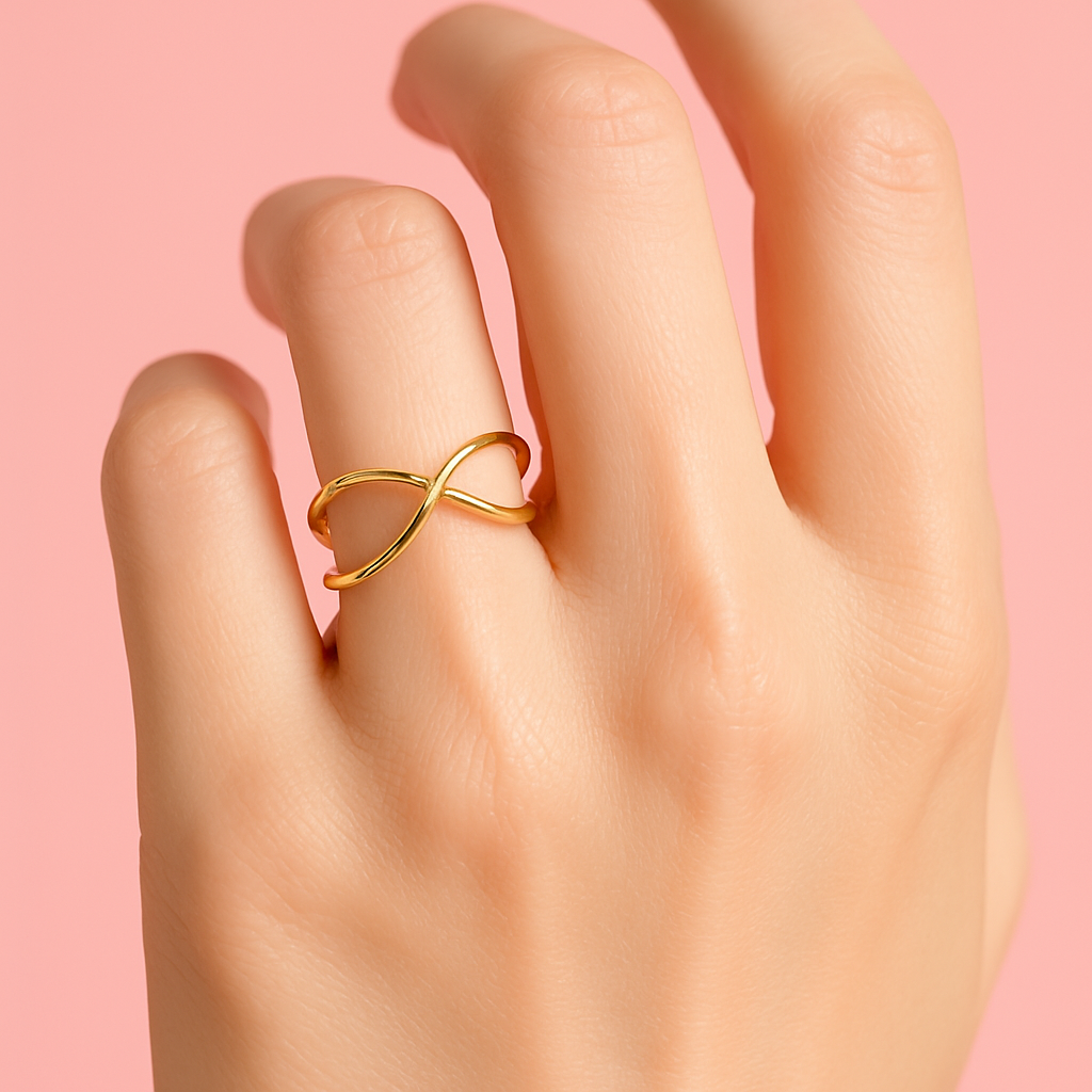 Infinity Loop Ring – 18K Gold Plated | Demi-Fine Jewellery for Women | Tvayi Jewellery