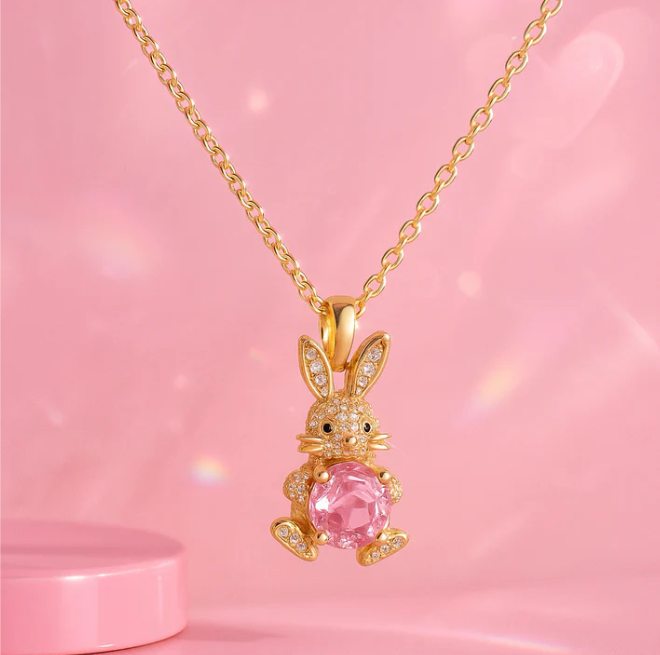 18K Gold Plated Bunny Blush Pendant – Demi-Fine Jewellery | Tvayi