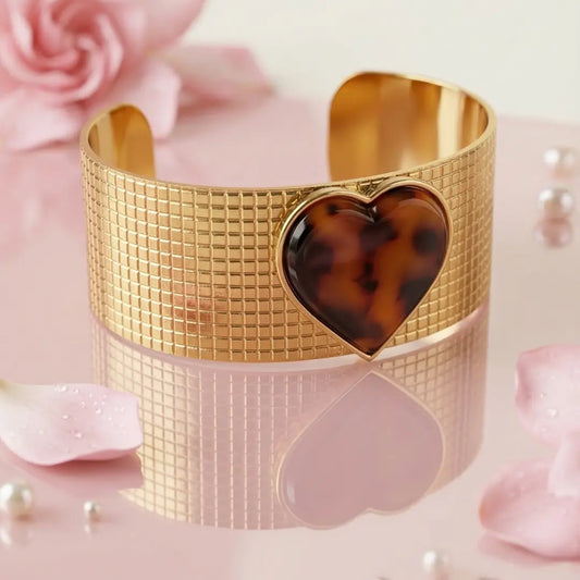 18K Gold Plated Heart Cuff Bracelet | Premium Jewellery | Tvayi
