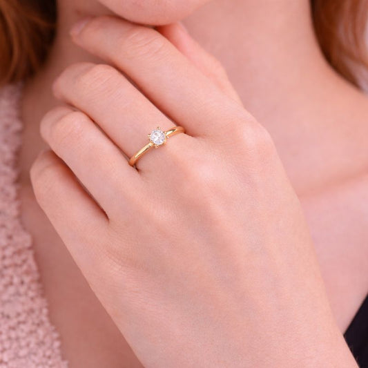 18K Gold Plated Promise Ring | Demi-Fine Waterproof Premium Jewellery for Women | Tvayi