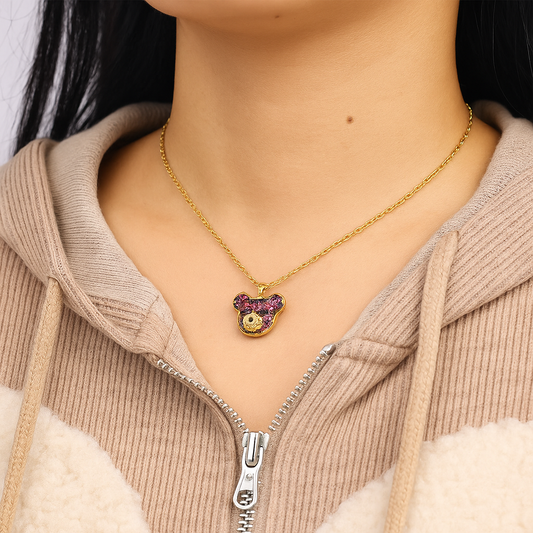 Bear Head Pendant Necklace – 18K Gold Plated Demi-Fine Jewellery for Women | Anti-Tarnish & Hypoallergenic | Tvayi