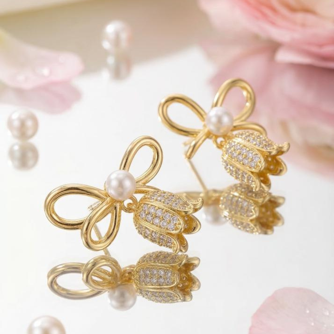 Butterfly Pearl Earrings | Tvayi