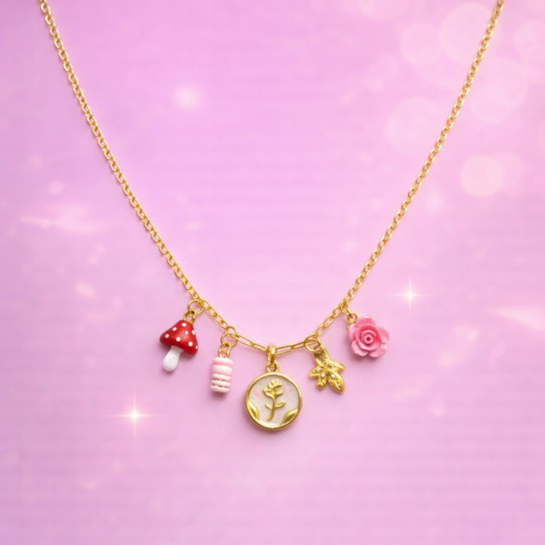 Candy Garden Charms – Gold Plated Necklace for Women | Demi-Fine Jewellery | Premium Charms Necklace | Tvayi
