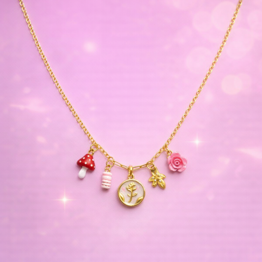 Candy Garden Charms – Gold Plated Necklace for Women | Demi-Fine Jewellery | Premium Charms Necklace | Tvayi