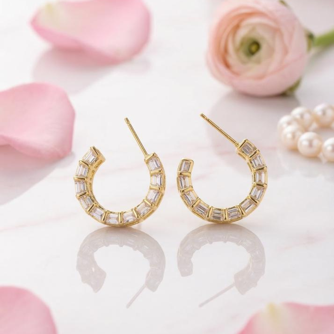 Crystal Curve Earrings | Tvayi