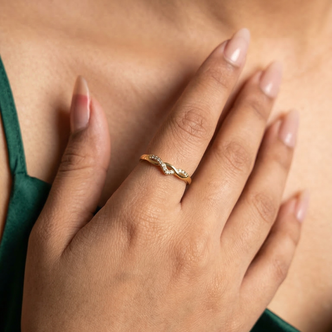 crossover design accented with diamonds | Tvayi