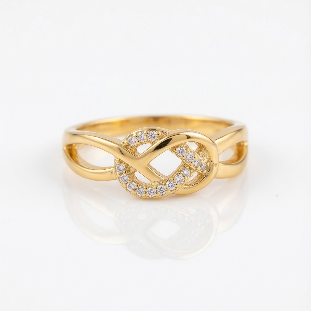 Gold-plated infinity knot ring | Tvayi