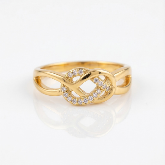 Gold-plated infinity knot ring | Tvayi