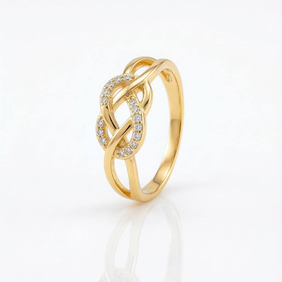 Gold-plated infinity knot ring | Tvayi