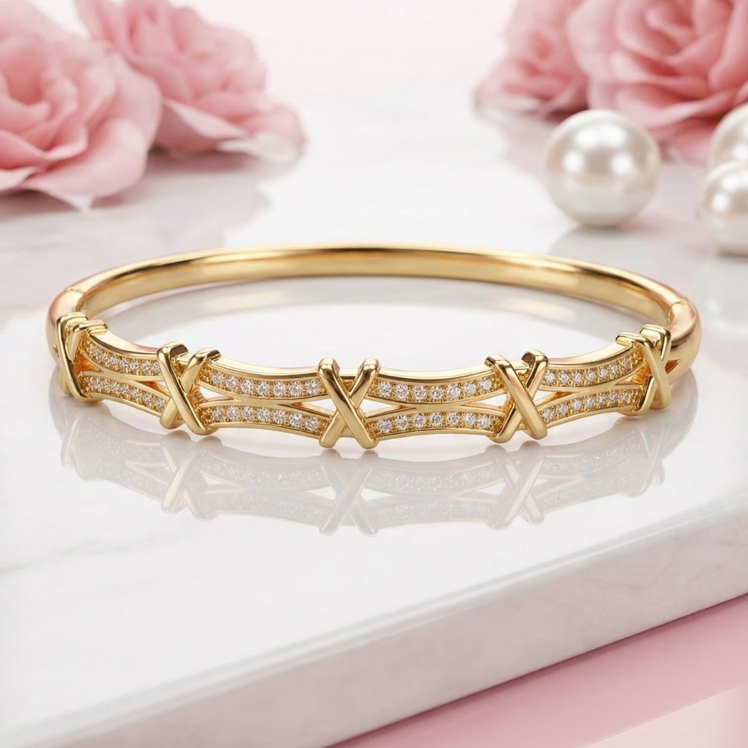 crisscross bangle bracelet | Tvayi