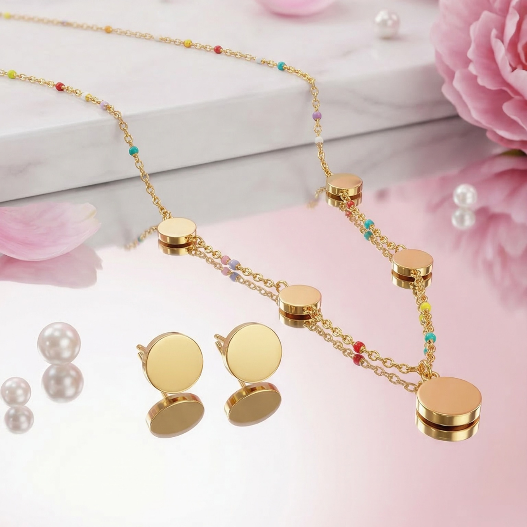 Charms Necklace with Multicolours Beads | Tvayi