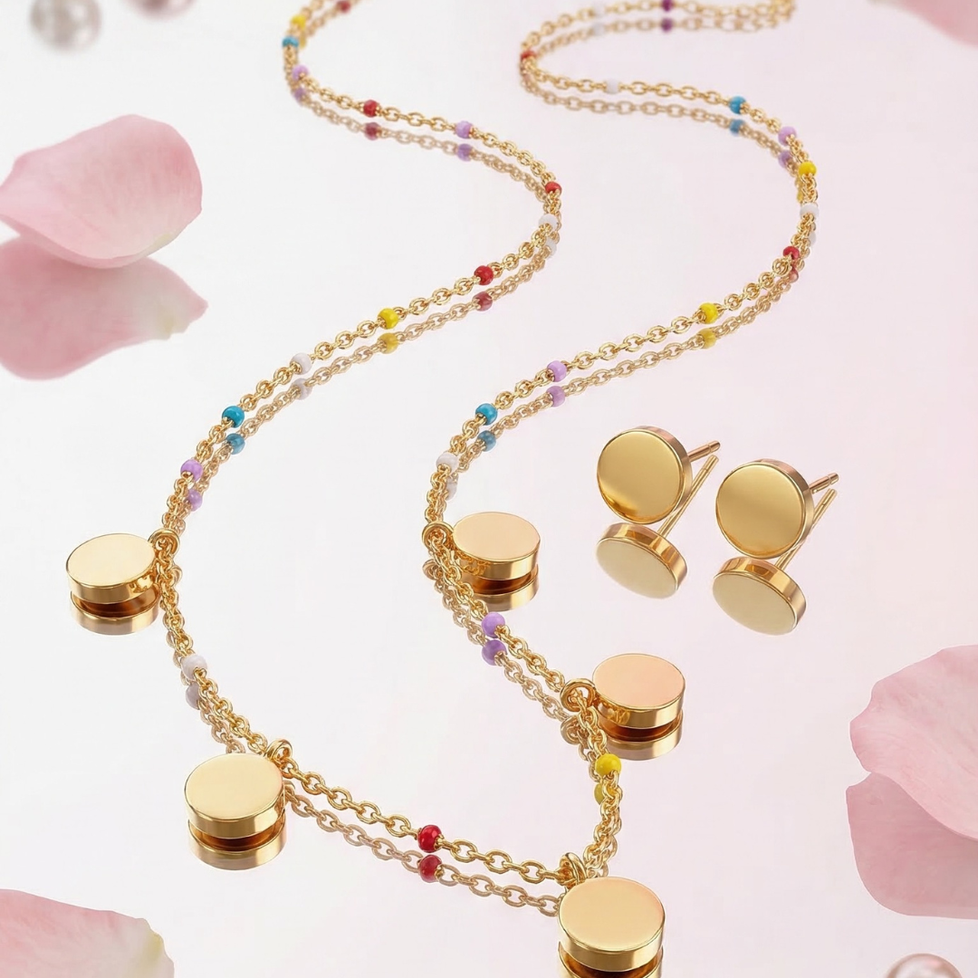 Charms Necklace with Multicolours Beads | Tvayi