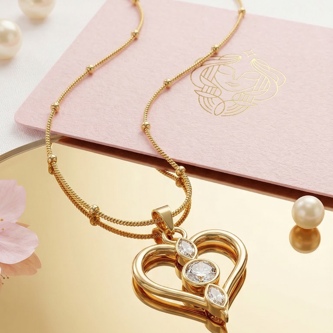 18k gold plated pendant marquise with white diamonds | Tvayi