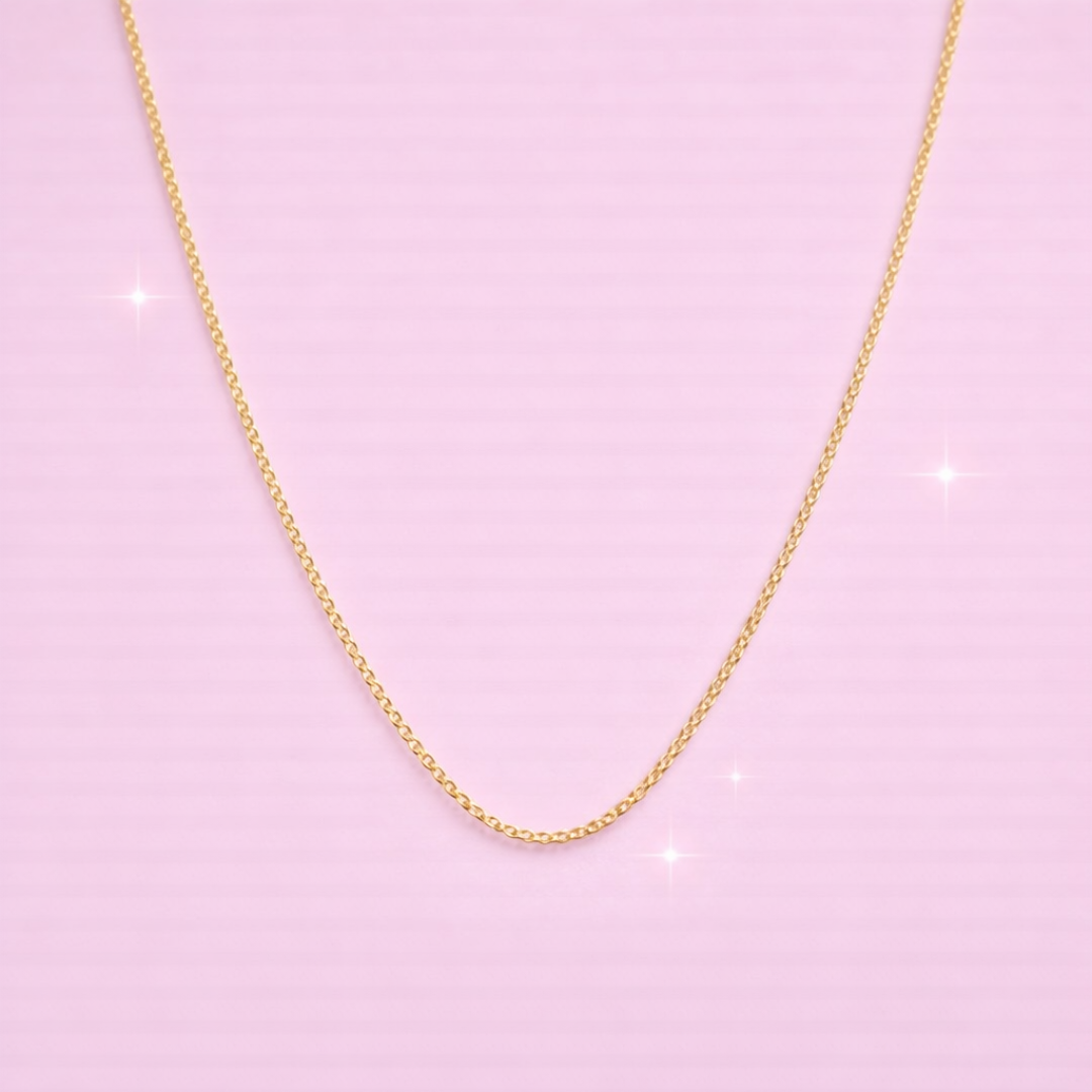 18K Gold Plated Minimal Chain Necklace for Women | Demi-Fine Premium Jewellery | Tvayi