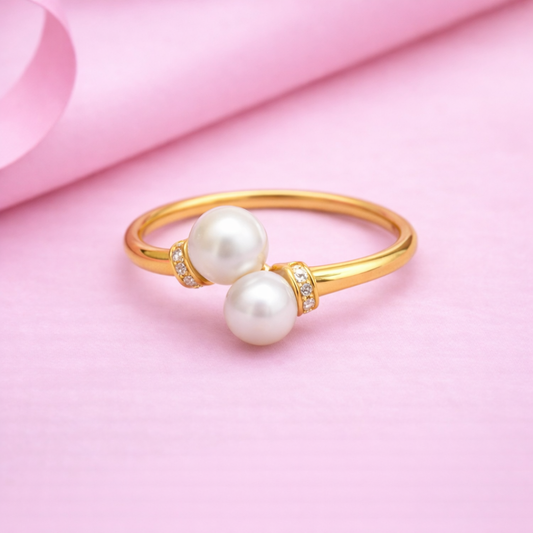 Vellora Pearl – Open Gold Ring for Women | 18K Gold Plated Demi-Fine Jewellery | Tvayi