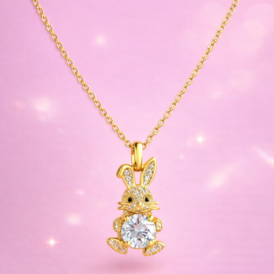 Honey Bunny Spark – 18K Gold Plated Bunny Pendant Necklace | Demi-Fine Jewellery | Premium Gift for Her | Tvayi