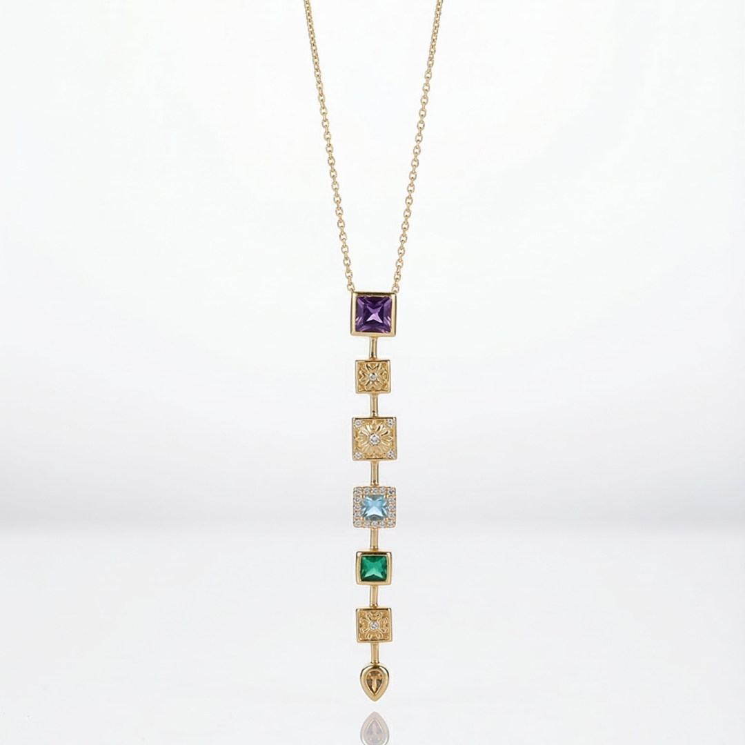 Solmii Colour Drip Necklace | 18K Gold Plated | Tvayi