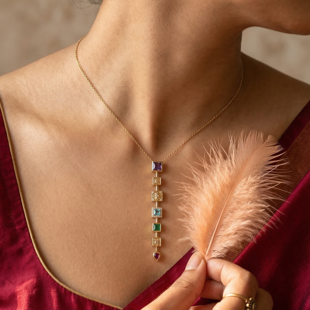 Solmii Colour Drip Necklace | 18K Gold Plated | Tvayi