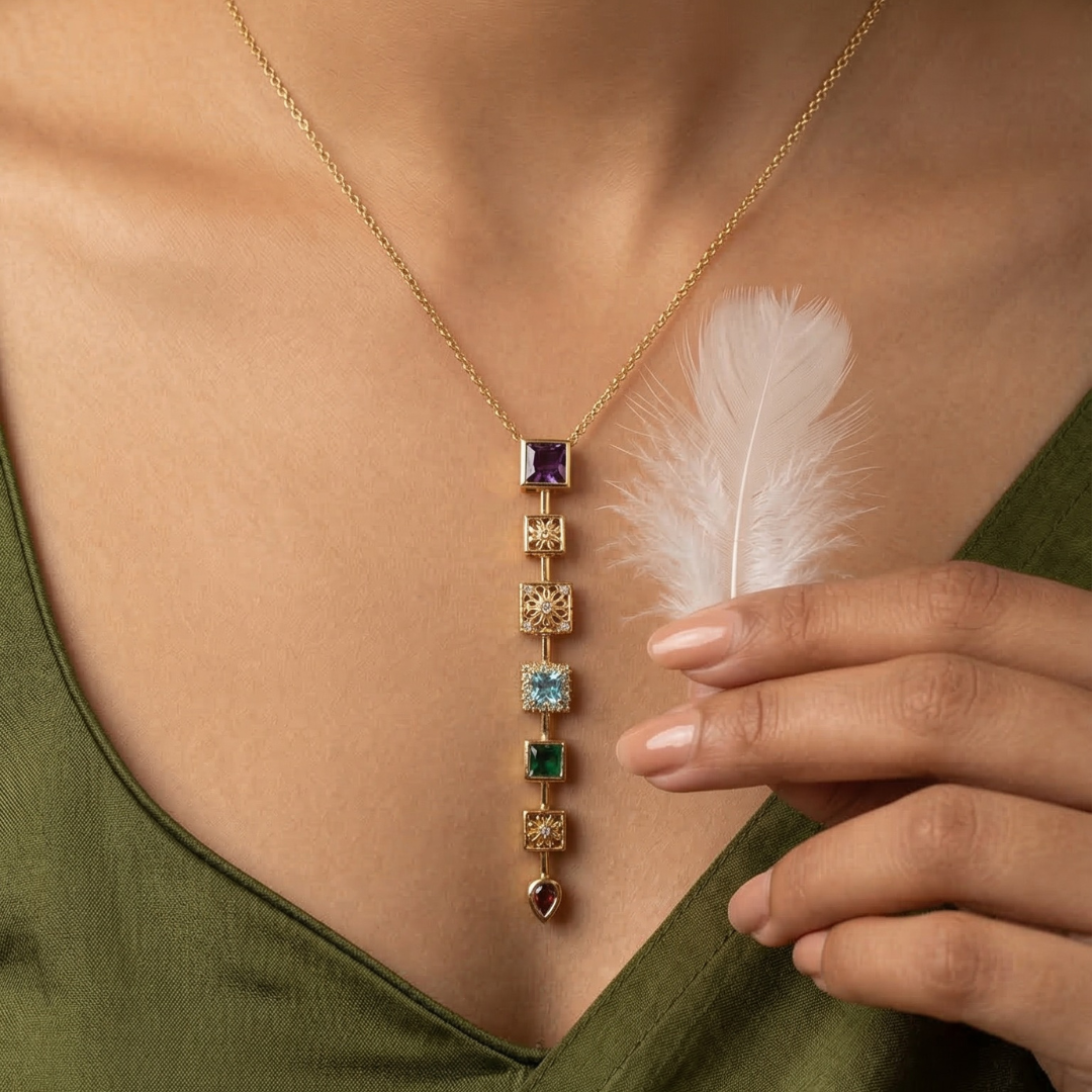 Solmii Colour Drip Necklace | 18K Gold Plated | Tvayi