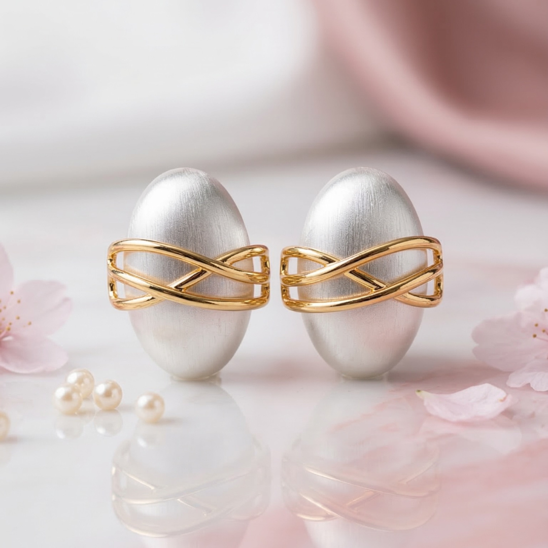 Infinity Pearl Stud Earrings | Tvayi