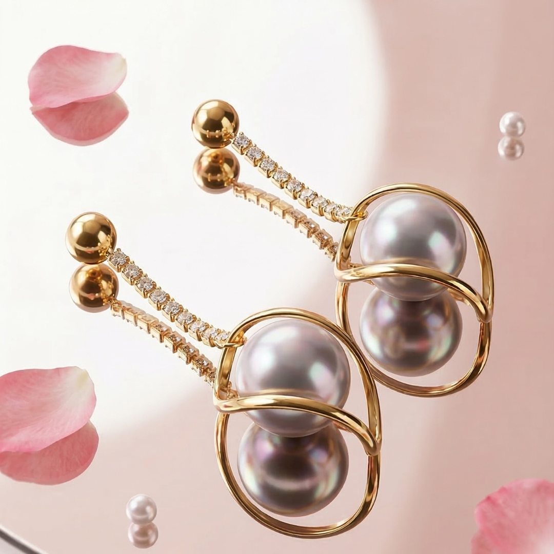 Elegant Pearl Drop Earrings – 18K Gold Plated Demi-Fine Jewellery Gift for Women | Tvayi