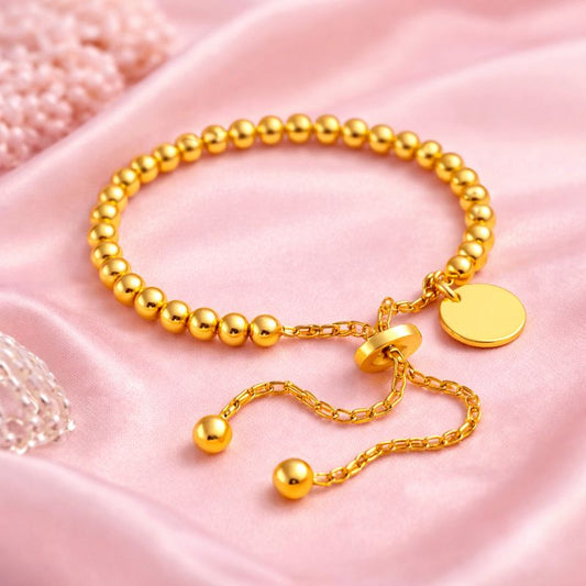 24K Gold-Plated Ball Chain Charm Bracelet – Perfect for Daily Wear | Tvayi | Tvayi Jewellery