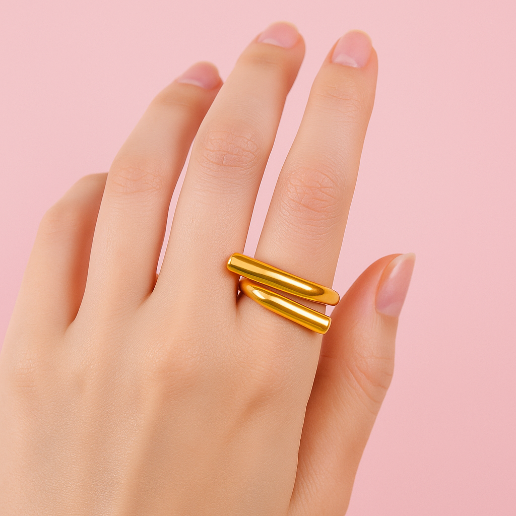 Minimal Twist Ring – Affordable Demi Fine Jewellery India | Tvayi