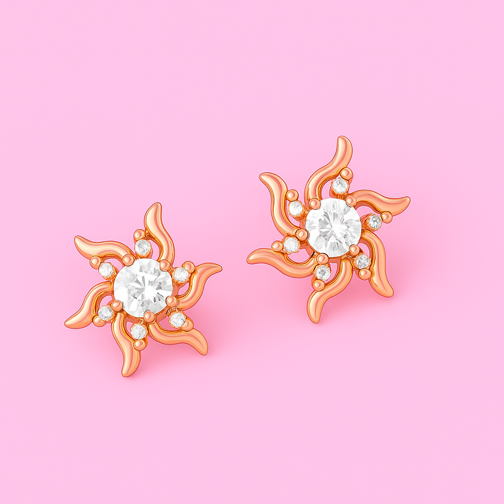 Flower & Round Earrings | Tvayi Jewellery