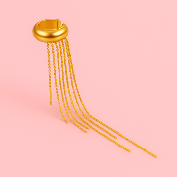 Golden Tassel Ear Cuff | Tvayi Jewellery