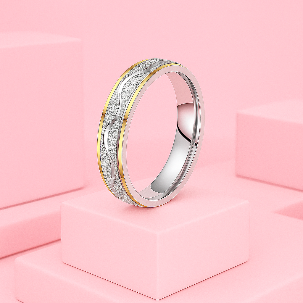 Dual Tone Solitaire Couple Ring | 18K Gold Vermeil Demi-Fine Jewellery | Tvayi