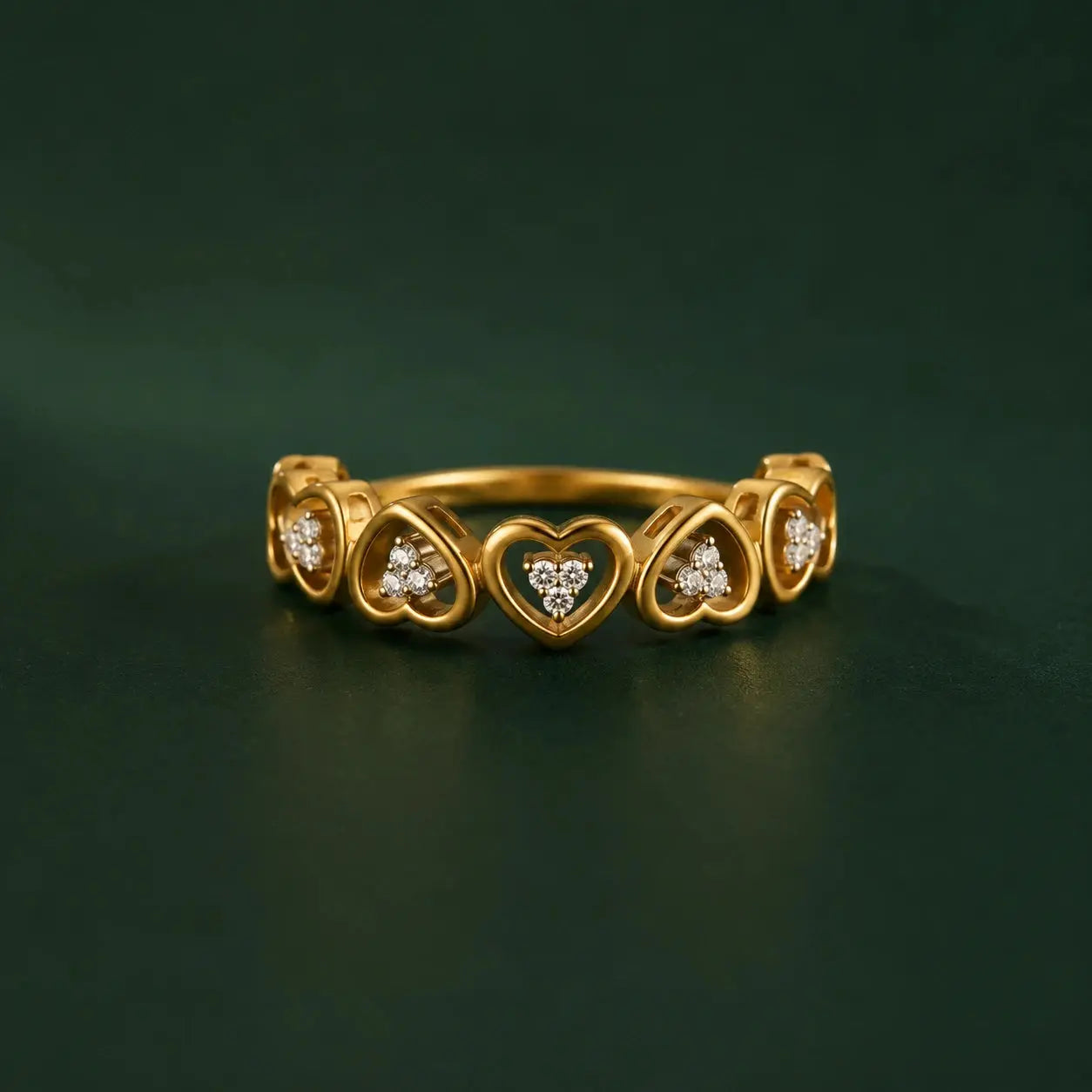 9KT Gold Heart Lab Grown Diamond Ring for Women | Elegant Love Band | Tvayi