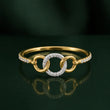 9KT Gold Interlocking Diamond Ring for Women | Lab Grown Diamond Ring | Elegant Gift for He | Tvayi