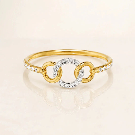 9KT Gold Interlocking Diamond Ring for Women | Lab Grown Diamond Ring | Elegant Gift for He | Tvayi