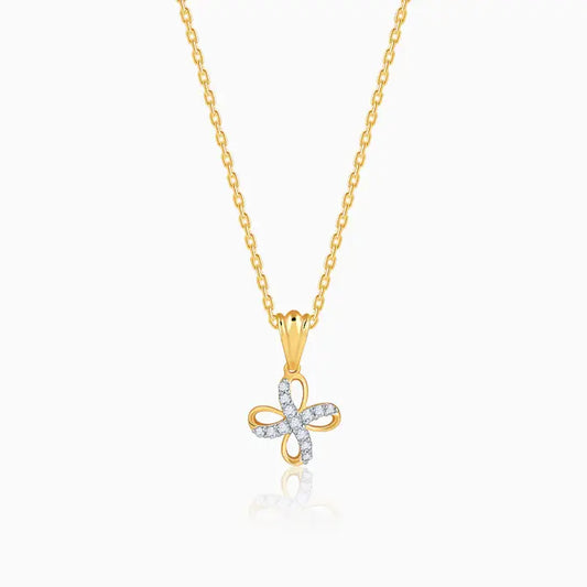 9KT Gold Lab Grown Diamond Butterfly Pendant Necklace for Women | Elegant Fine Jewelry | Tvayi