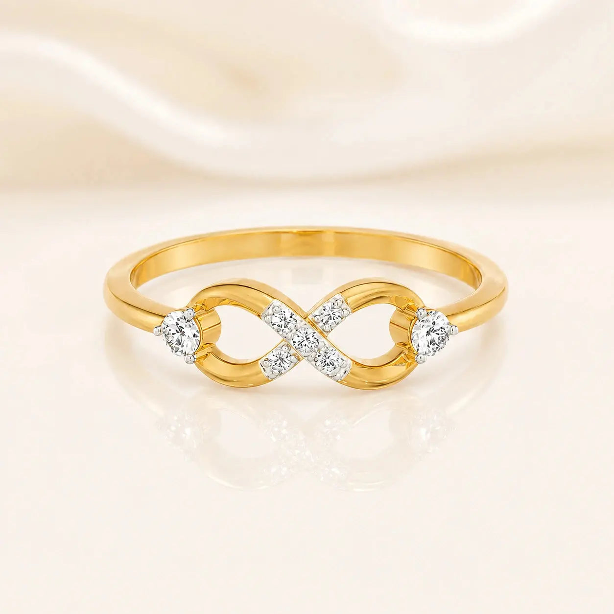 9KT Gold Lab Grown Diamond Eternity Ring for Women | Diamond Band Ring | Gift for Her | Tvayi