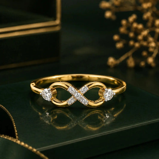 9KT Gold Lab Grown Diamond Eternity Ring for Women | Diamond Band Ring | Gift for Her | Tvayi