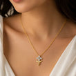 9KT Gold Lab Grown Diamond Floral Pendant Necklace | Elegant Everyday Luxury | Tvayi
