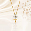9KT Gold Lab Grown Diamond Floral Pendant Necklace | Elegant Everyday Luxury | Tvayi