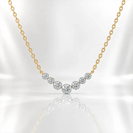 9KT Gold Lab-Grown Diamond Graduated Necklace | Elegant Everyday Luxury | Tvayi