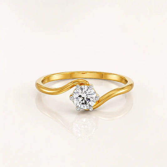 9KT Gold Lab Grown Diamond Solitaire Ring for Women | Minimalist Engagement Ring | Tvayi