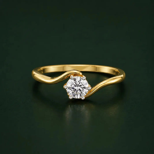 9KT Gold Lab Grown Diamond Solitaire Ring for Women | Minimalist Engagement Ring | Tvayi