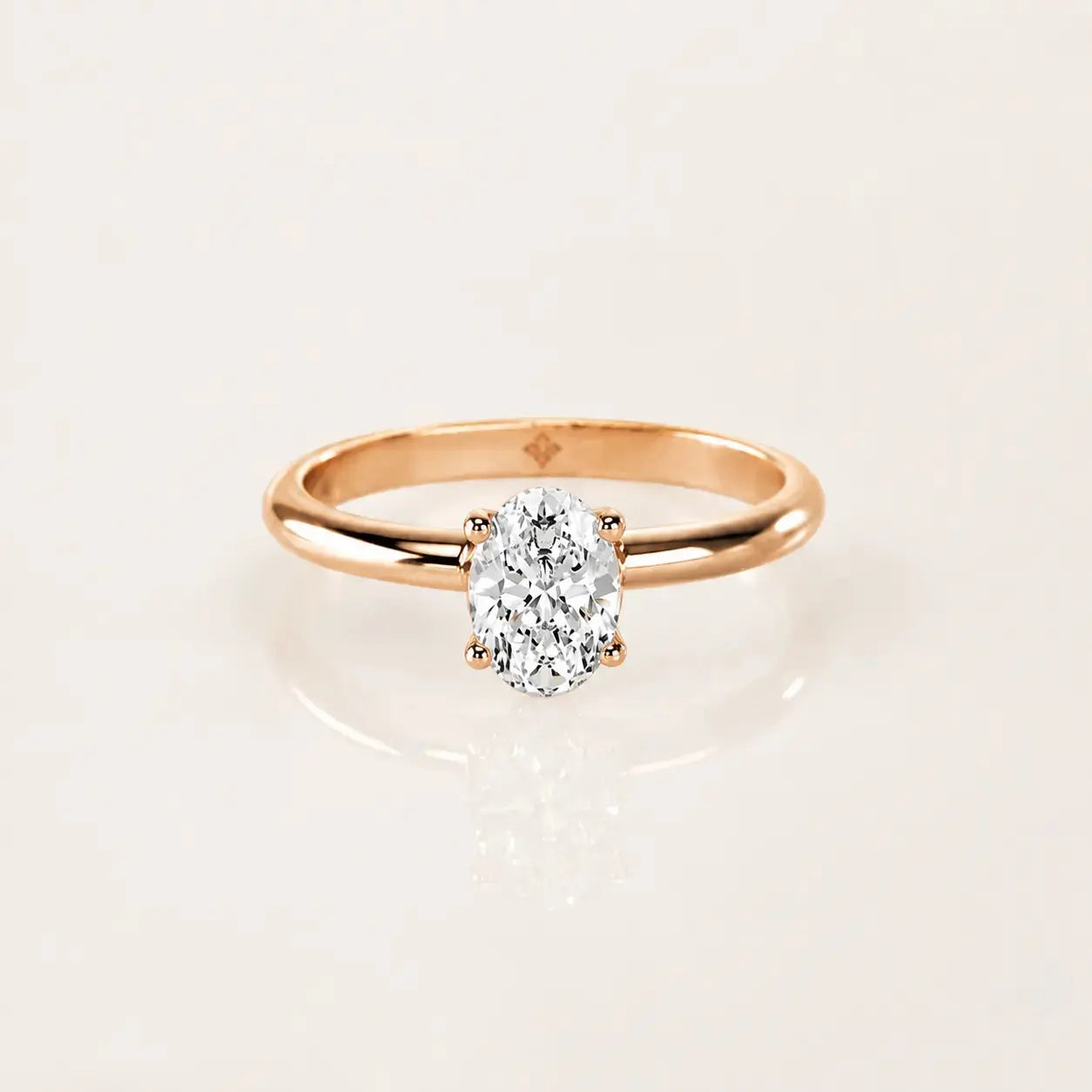 9KT Gold Lab Grown Diamond Solitaire Ring for Women | Oval Cut Engagement Ring | Tvayi