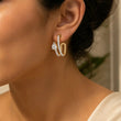 9KT Gold Pear Diamond Designer Hoop Earrings | Tvayi